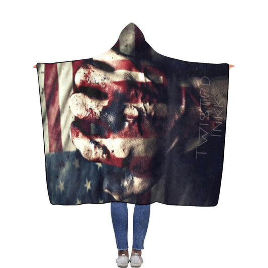 Hoodie blanket American flag 10 56''x80''