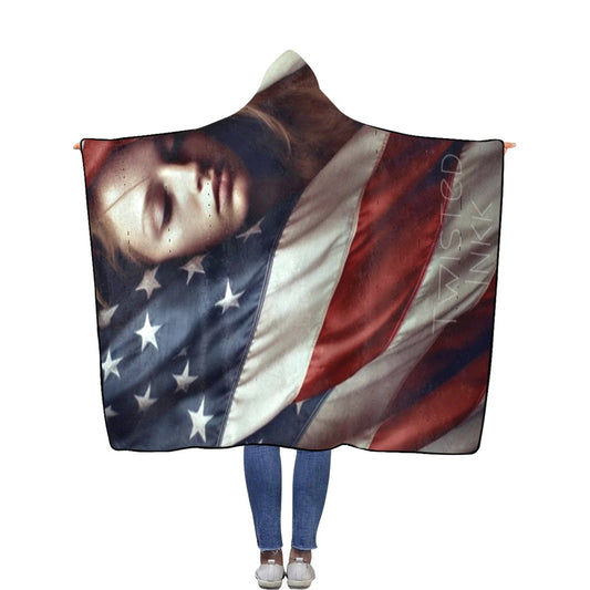 Hoodie blanket American flag 2 56''x80''