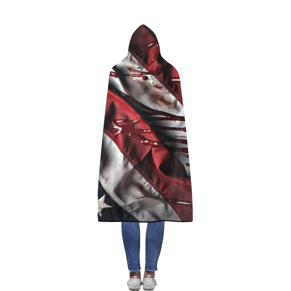 Hoodie blanket American flag 7 56''x80''