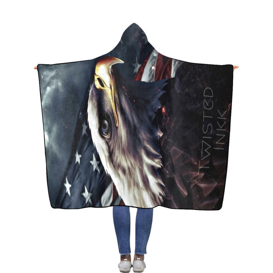 Hoodie blanket American flag 3 56''x80''