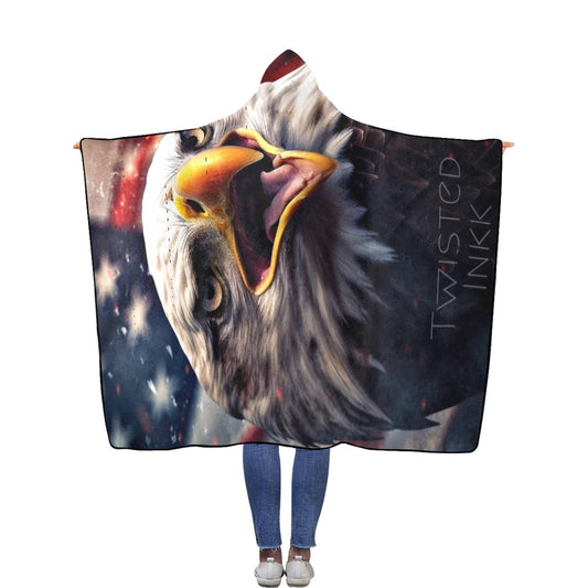 Hoodie blanket American flag 4 56''x80''
