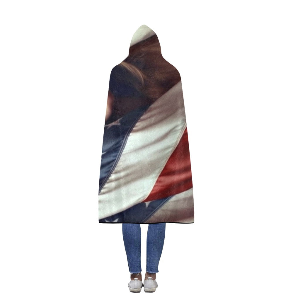 Hoodie blanket American flag 2 56''x80''